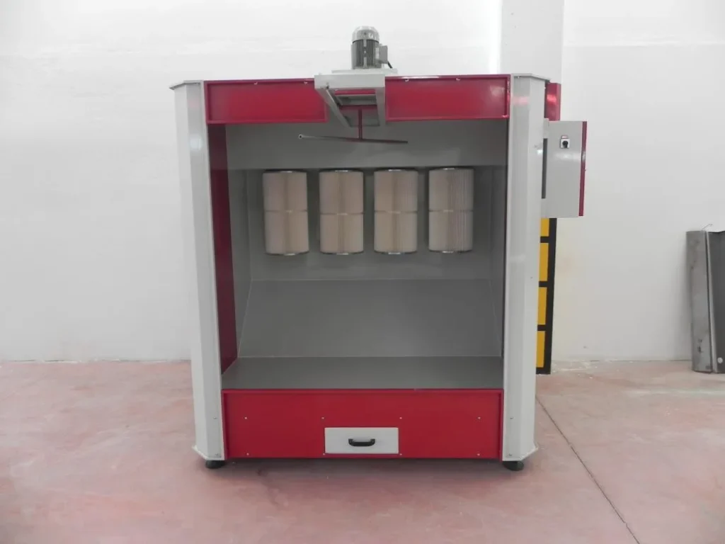4 filter powder coating booth