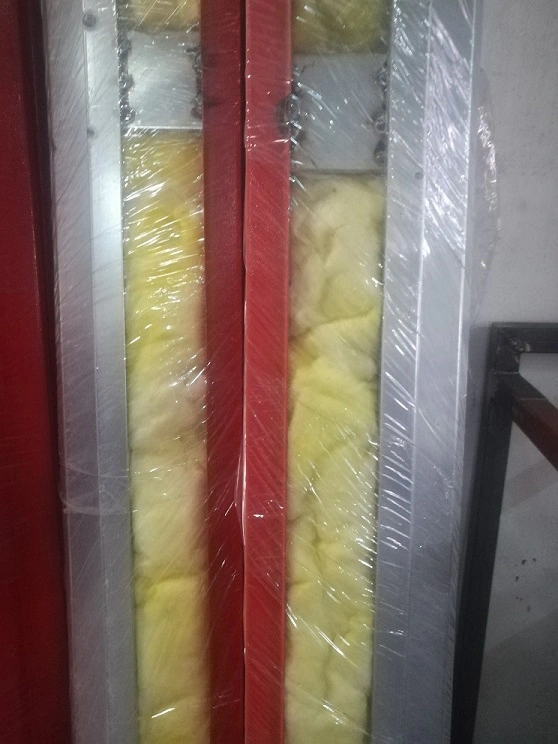Panels of a powder coating curing and drying oven